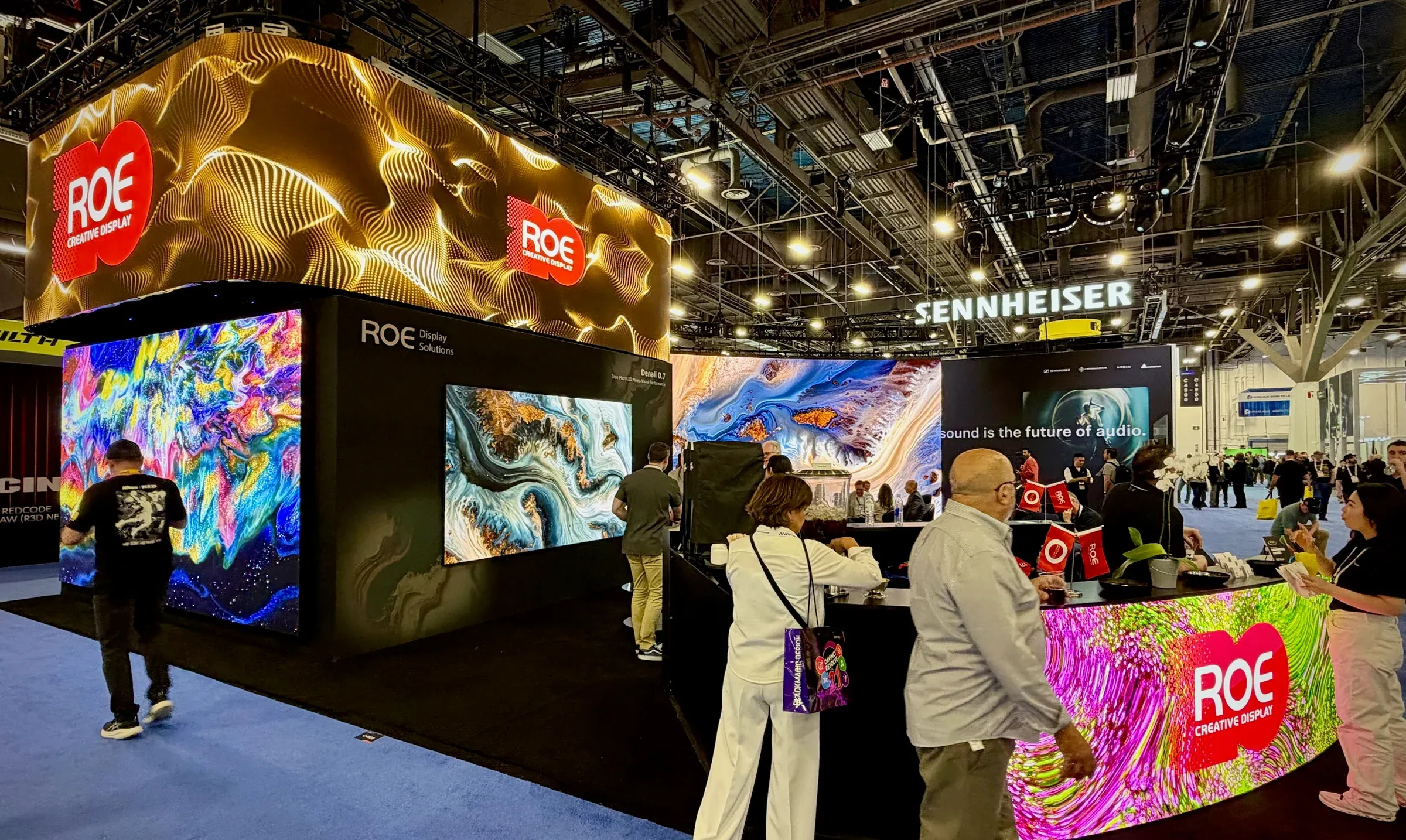 Visitors at the ROE Visual LED stand at NAB Show Las Vegas 2026